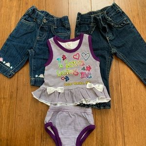 6-12 month lot of a matching set and jeans